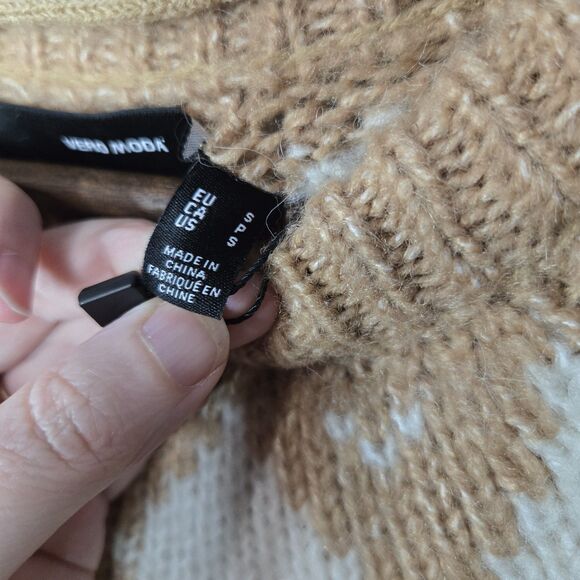 NWT Vero Moda Brown O-Neck Nordic Sweater Small - Picture 4 of 8